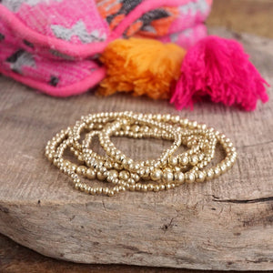 Gold Beaded Bracelet Stack