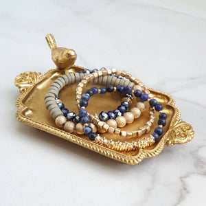 Blue + Gold Bracelet Stack