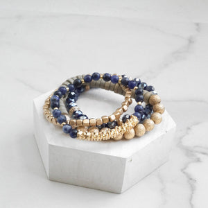 Blue + Gold Bracelet Stack