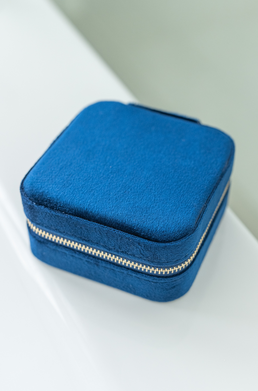 Personalized Velvet Travel Jewelry Box with Mirror