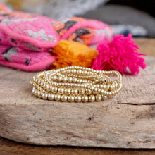 Load image into Gallery viewer, Gold Beaded Bracelet Stack