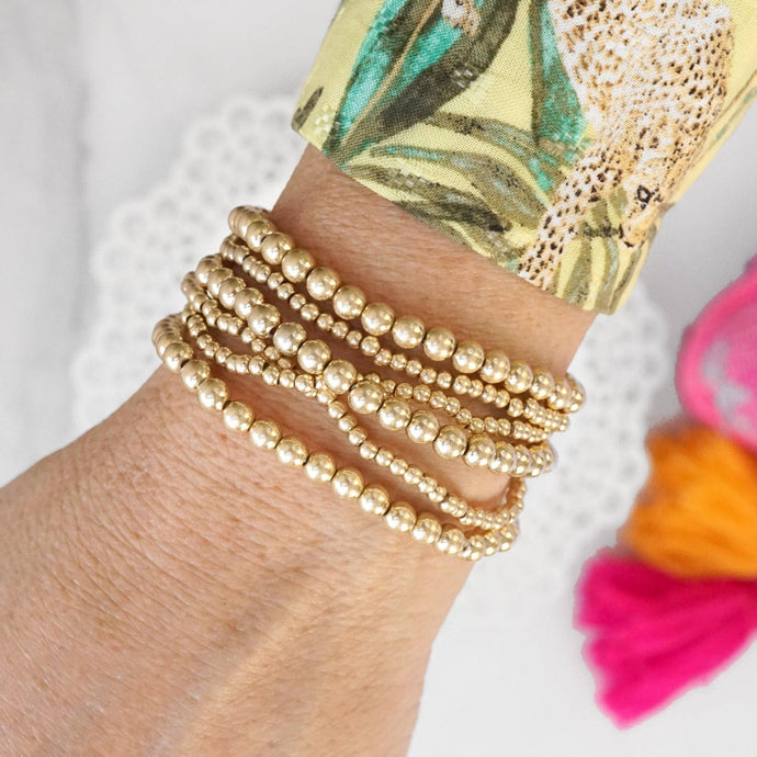 Gold Beaded Bracelet Stack