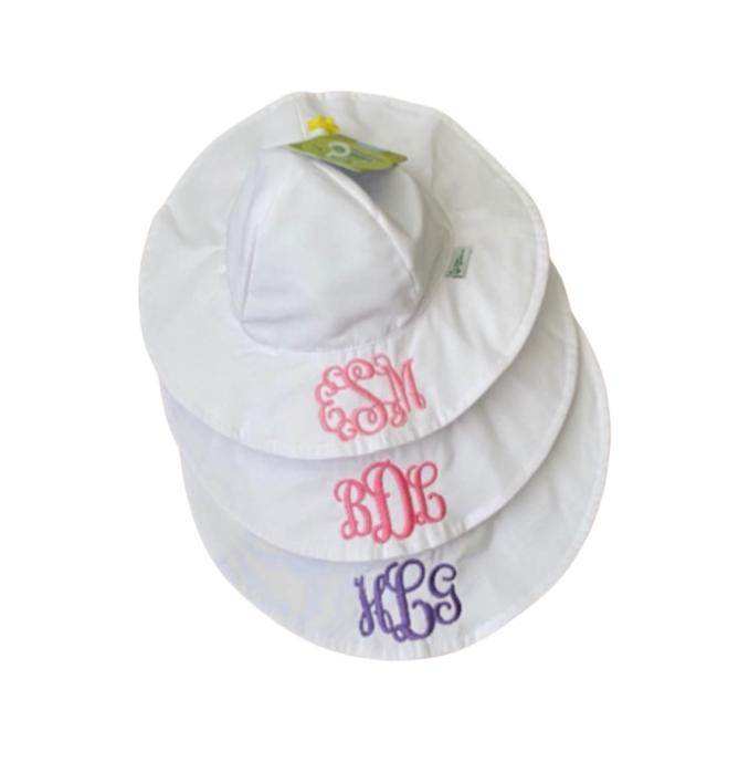 Monogrammed White Sunhat