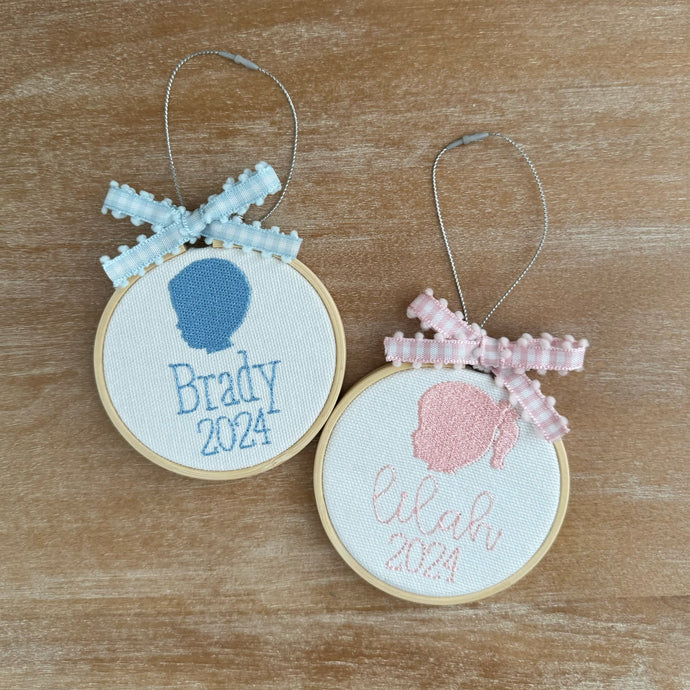 Custom Embroidered Mini Hoop Ornament