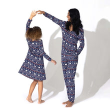 Load image into Gallery viewer, Blue Polar Isle Bamboo Girls Long Sleeve Lounge Dress