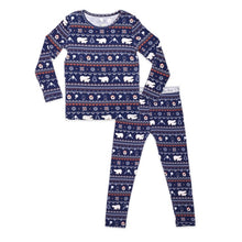 Load image into Gallery viewer, Blue Polar Isle Bamboo Kids Pajama Set