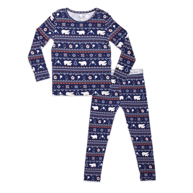 Blue Polar Isle Bamboo Kids Pajama Set