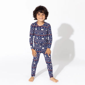 Blue Polar Isle Bamboo Kids Pajama Set