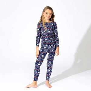 Blue Polar Isle Bamboo Kids Pajama Set