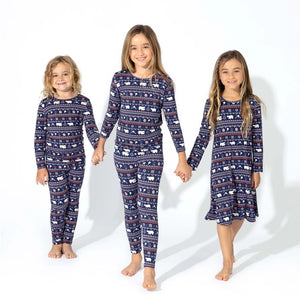 Blue Polar Isle Bamboo Kids Pajama Set