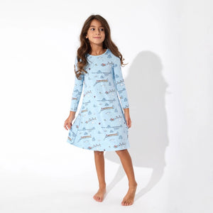 Polar Express Bamboo Girls Long Sleeve Lounge Dress