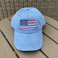 Load image into Gallery viewer, Adult Scalloped Bow American Flag Baseball Hat