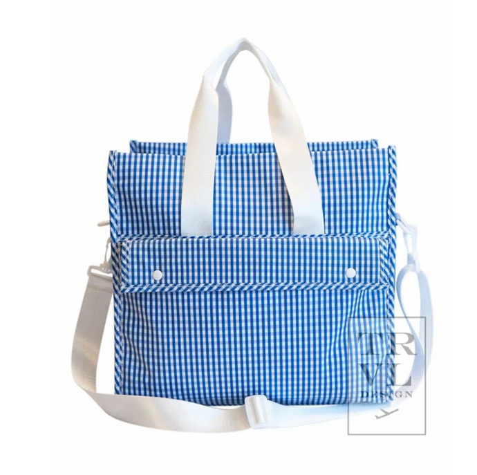 Royal Blue Gingham First Class Bag