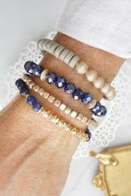 Load image into Gallery viewer, Blue + Gold Bracelet Stack