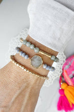 Load image into Gallery viewer, Gold and Grey Beaded Bracelets Stack