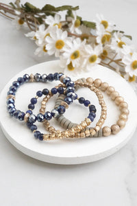 Blue + Gold Bracelet Stack