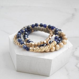 Blue + Gold Bracelet Stack