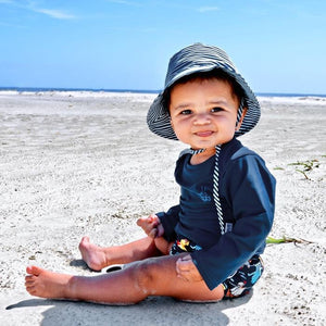 Monogrammed Pink Stripe Bucket Sunhat