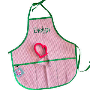 Red and Green Seersucker Apron