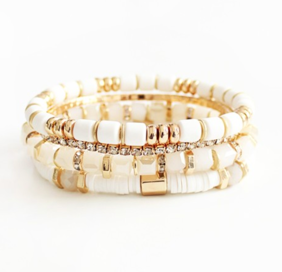 Carrie Bracelet Stack White