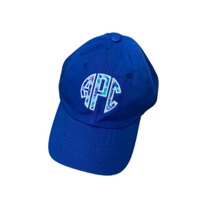 Custom Applique Circle Monogram Youth or Adult Baseball Hat