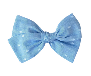 Light Blue Swiss Dot Bow