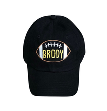 Load image into Gallery viewer, Personalized Youth Baseball Hat with Football Monogram