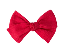 Load image into Gallery viewer, Poppy Red Crepe Bow