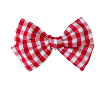 Load image into Gallery viewer, Red Checked Gingham Bow