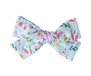 White Easter Floral Garden Bow