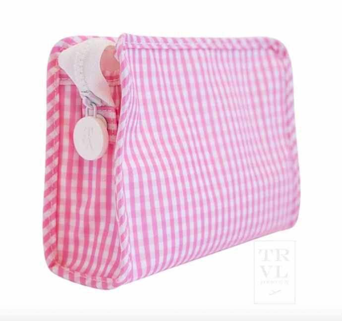 TRVL Design - Luxe Zip Around Cosmetic Case - Woven Collection - Pink Sand