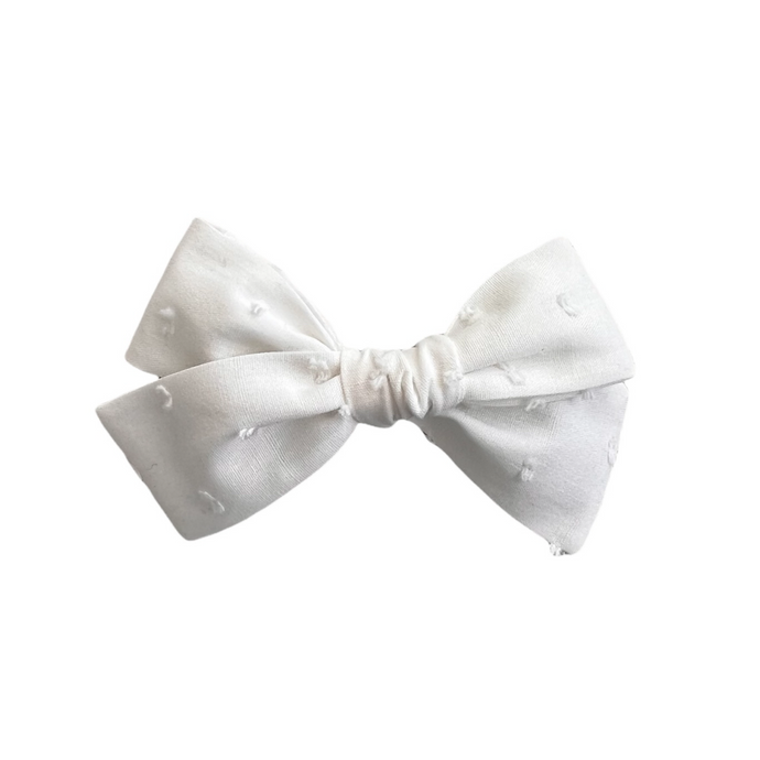 White Swiss Dot Bow