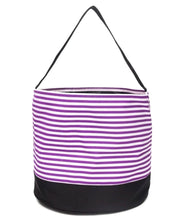 Load image into Gallery viewer, Purple Stripe Custom Halloween Trick or Treat Candy Bag