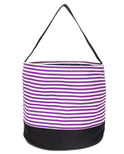 Purple Stripe Custom Halloween Trick or Treat Candy Bag