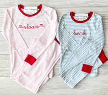 Load image into Gallery viewer, Personalized Kids Striped Two Piece Pajama Set