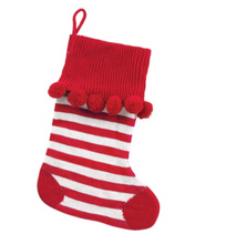 Load image into Gallery viewer, Personalized Merry and Bright Pom Pom Stockings