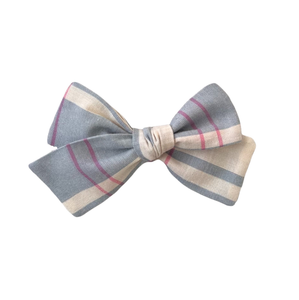 Summer Linen Plaid Bow