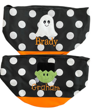 Load image into Gallery viewer, Polka Dot Custom Halloween Trick or Treat Candy Bag