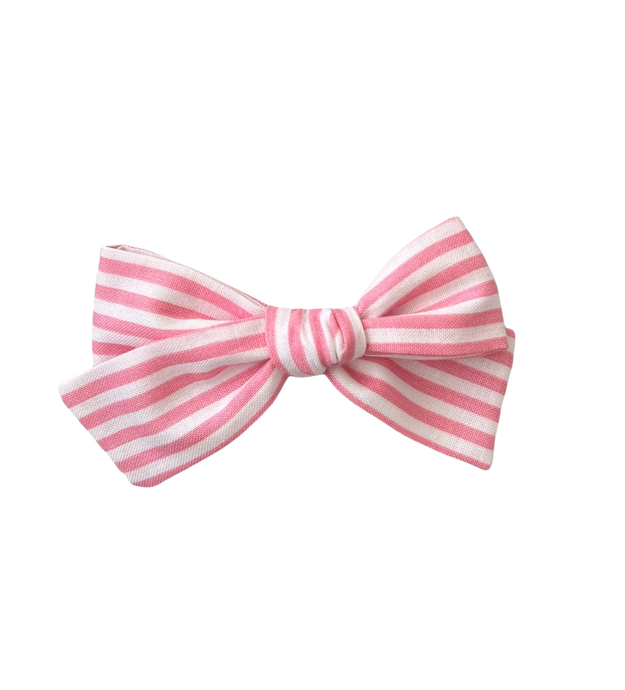 Pink and White Stripes Bow