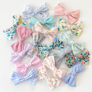 Baby Blue Checked Bow