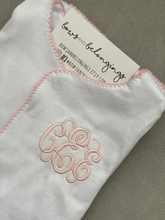 Load image into Gallery viewer, Monogrammed Baby Picot Trim Gown with Fold-Over Cuffs