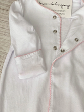 Load image into Gallery viewer, Monogrammed Baby Picot Trim Gown with Fold-Over Cuffs