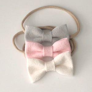 Classic Felt Bow Headband Set: Newborn Edition