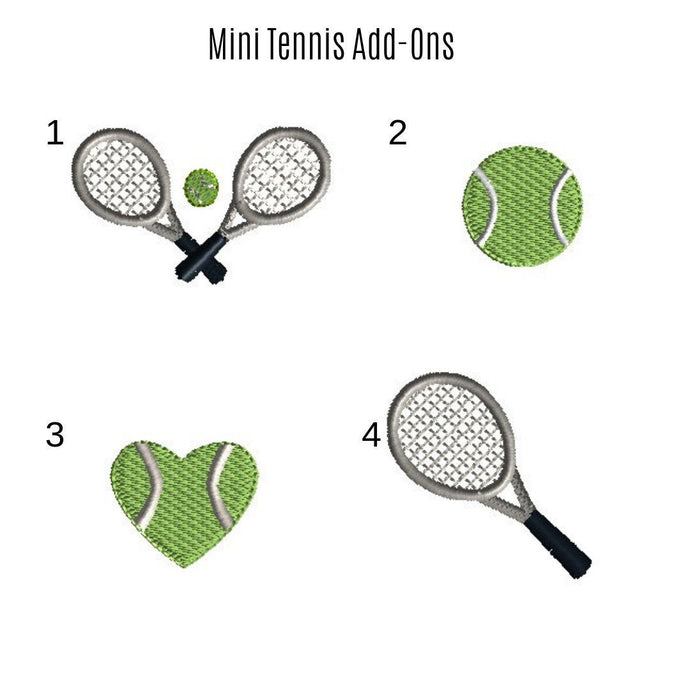 Mini Tennis Embroidery Design// ADD ON LISTING