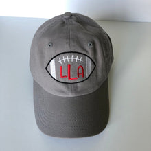 Load image into Gallery viewer, Personalized Youth Baseball Hat with Football Monogram