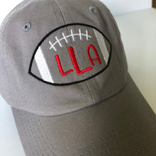 Load image into Gallery viewer, Personalized Youth Baseball Hat with Football Monogram