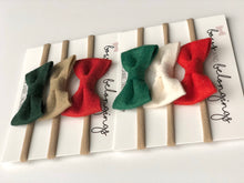 Load image into Gallery viewer, Classic Felt Bow Headband Set: Holiday Edition