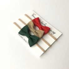 Load image into Gallery viewer, Classic Felt Bow Headband Set: Holiday Edition