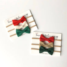 Load image into Gallery viewer, Classic Felt Bow Headband Set: Holiday Edition