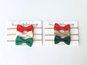 Classic Felt Bow Headband Set: Holiday Edition